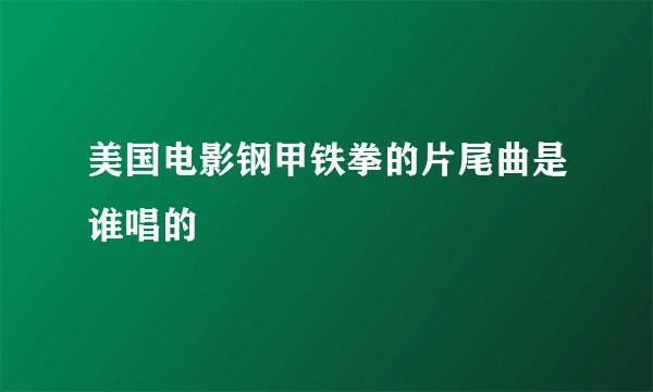 美国电影钢甲铁拳的片尾曲是谁唱的