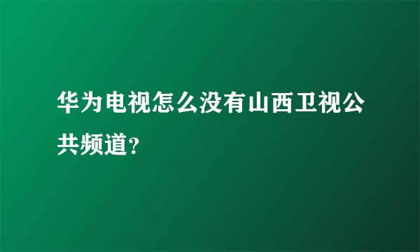 华为电视怎么没有山西卫视公共频道？
