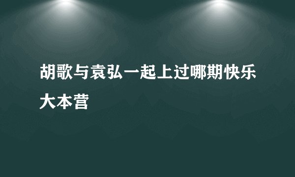 胡歌与袁弘一起上过哪期快乐大本营