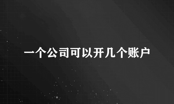 一个公司可以开几个账户