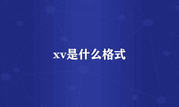 xv是什么格式