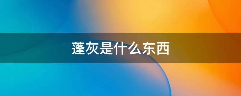 蓬灰是什么东西