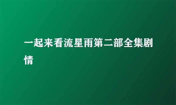 一起来看流星雨第二部全集剧情