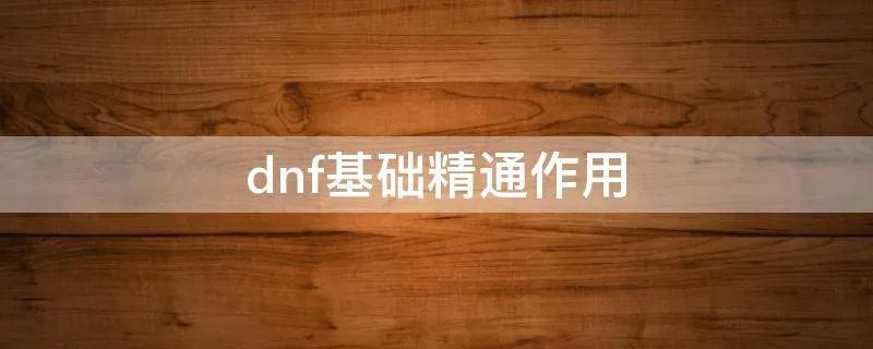 dnf基础精通作用