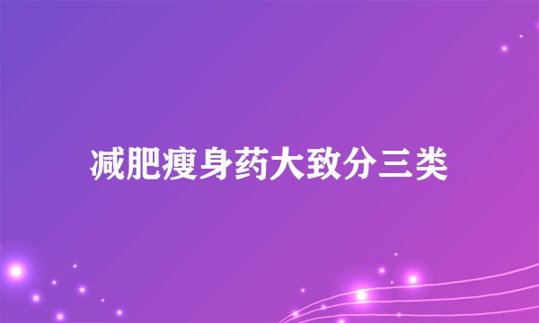 减肥瘦身药大致分三类
