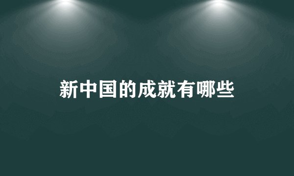 新中国的成就有哪些