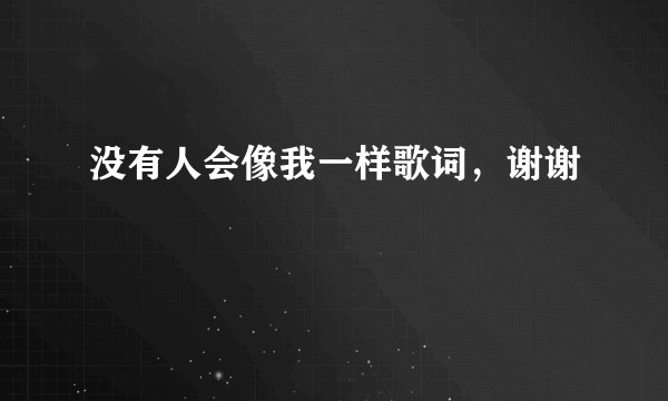 没有人会像我一样歌词，谢谢