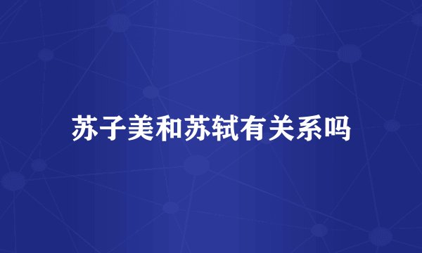 苏子美和苏轼有关系吗