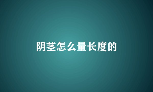 阴茎怎么量长度的