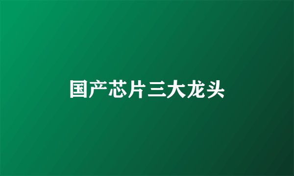 国产芯片三大龙头