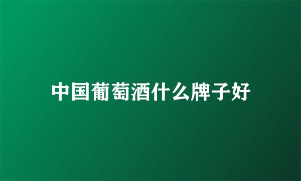 中国葡萄酒什么牌子好