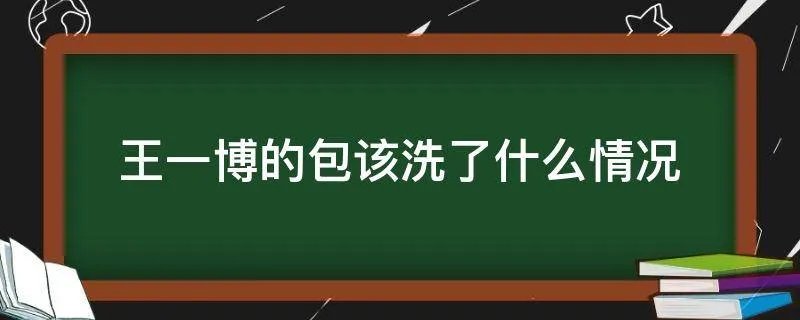 王一博的包该洗了什么情况