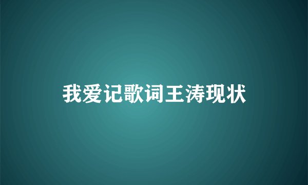 我爱记歌词王涛现状