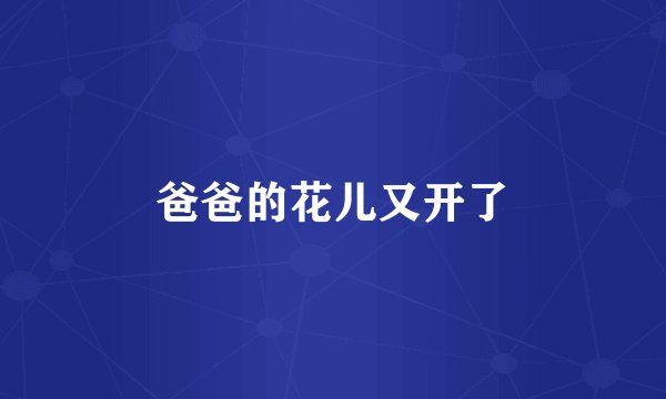 爸爸的花儿又开了