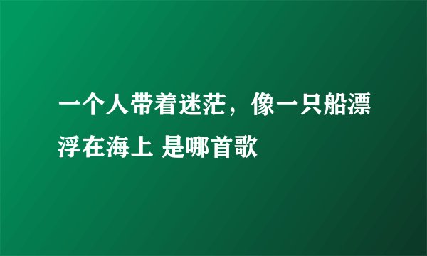 一个人带着迷茫，像一只船漂浮在海上 是哪首歌