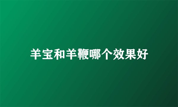 羊宝和羊鞭哪个效果好