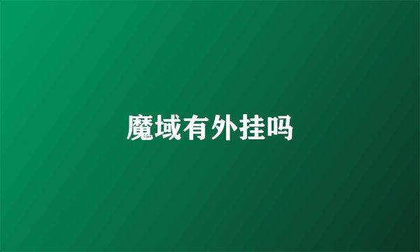 魔域有外挂吗