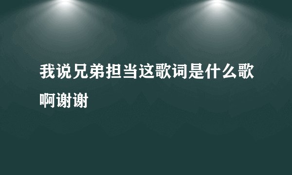 我说兄弟担当这歌词是什么歌啊谢谢