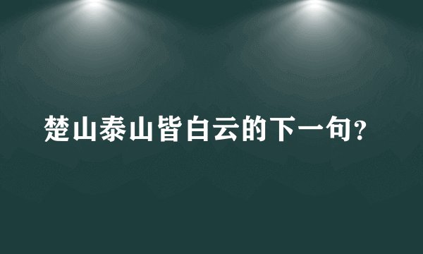 楚山泰山皆白云的下一句？