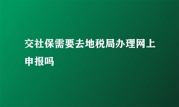 交社保需要去地税局办理网上申报吗