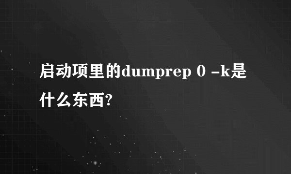 启动项里的dumprep 0 -k是什么东西?