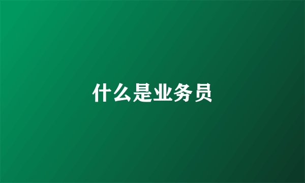 什么是业务员