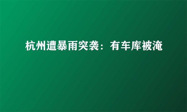 杭州遭暴雨突袭:有车库被淹