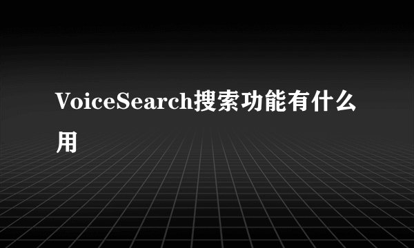 VoiceSearch搜索功能有什么用