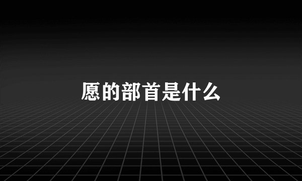 愿的部首是什么