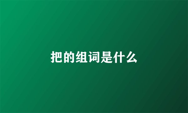 把的组词是什么