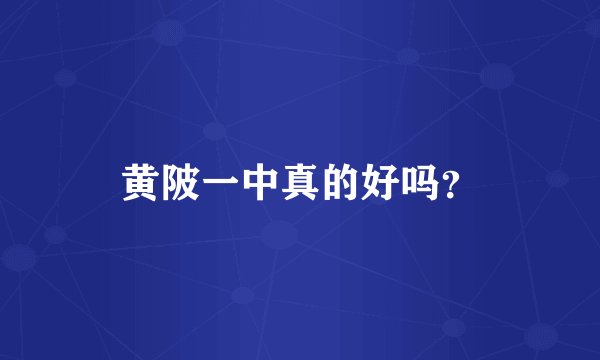 黄陂一中真的好吗?