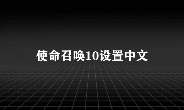 使命召唤10设置中文