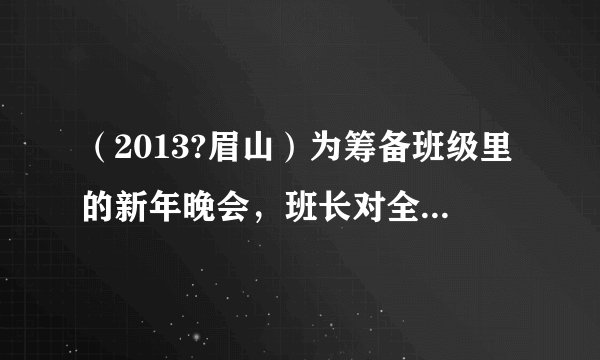 （2013?眉山）为筹备班级里的新年晚会，班长对全班同学爱吃哪几种水果作了民意调查，最终买什么水果，该由调查数据的众数众数 决定（在横线上填写：平均数或中位数或众数）．