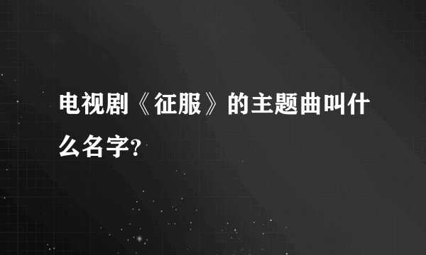 电视剧《征服》的主题曲叫什么名字？