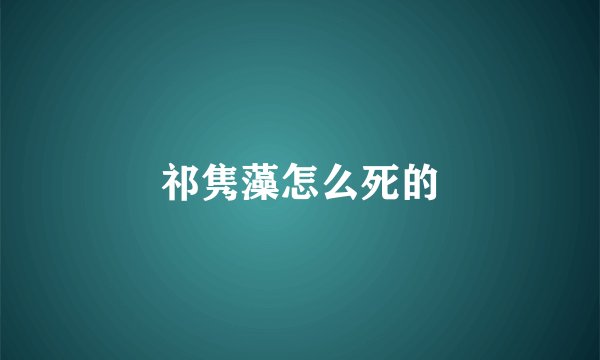 祁隽藻怎么死的