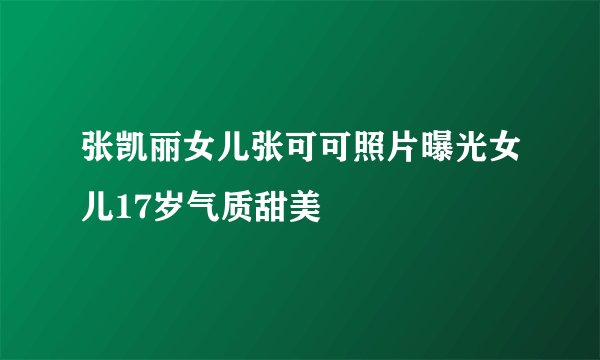 张凯丽女儿张可可照片曝光女儿17岁气质甜美