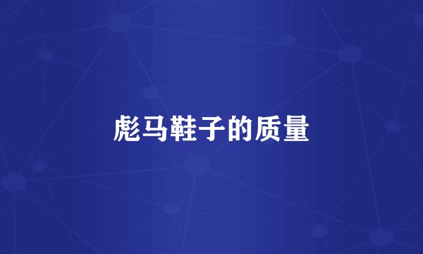 彪马鞋子的质量