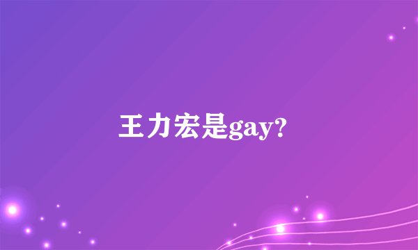 王力宏是gay?