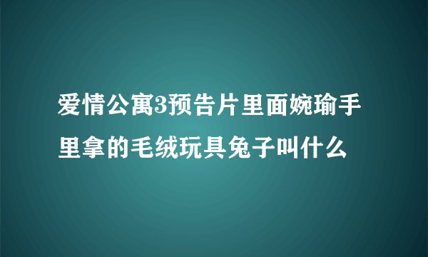 爱情公寓3预告片里面婉瑜手里拿的毛绒玩具兔子叫什么