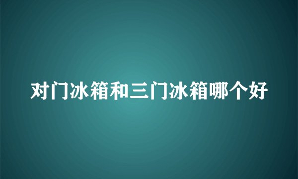 对门冰箱和三门冰箱哪个好