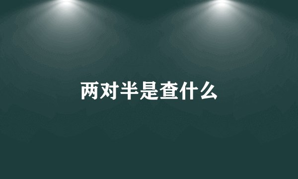两对半是查什么