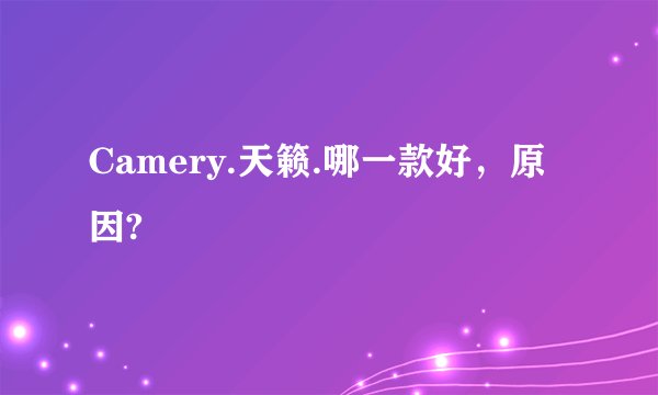 Camery.天籁.哪一款好，原因?