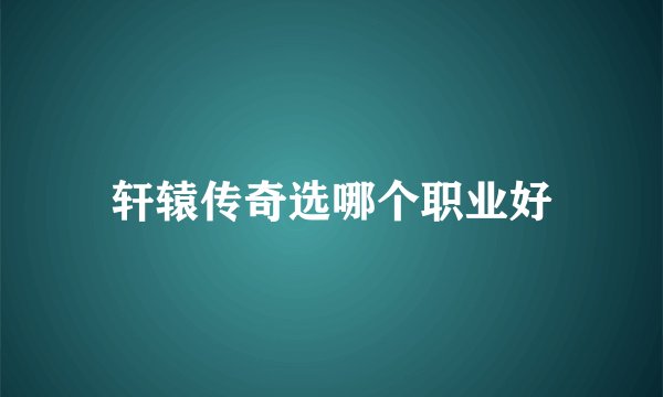 轩辕传奇选哪个职业好