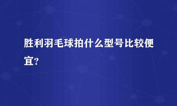 胜利羽毛球拍什么型号比较便宜?