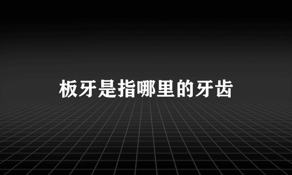 板牙是指哪里的牙齿