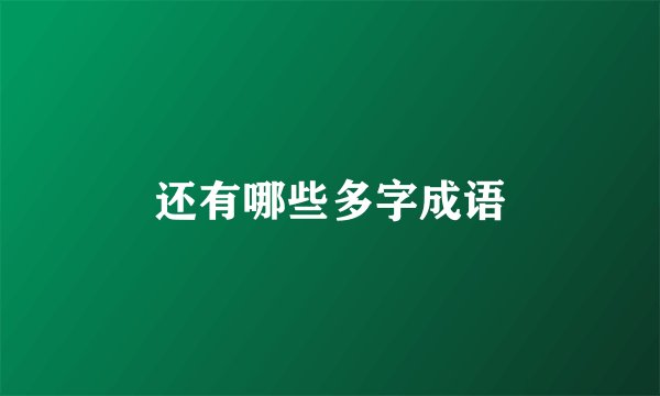 还有哪些多字成语