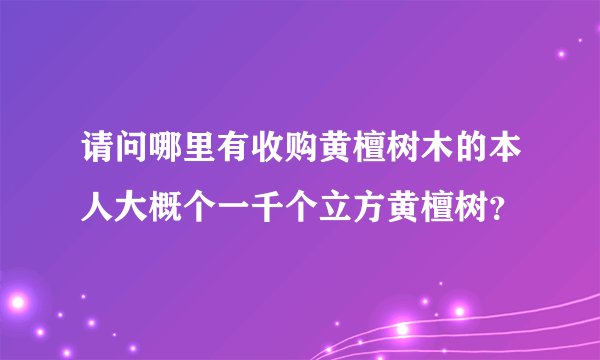 请问哪里有收购黄檀树木的本人大概个一千个立方黄檀树?