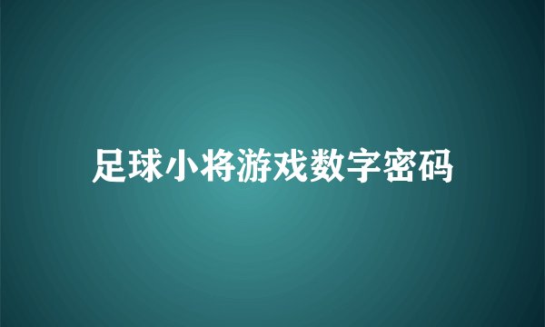 足球小将游戏数字密码