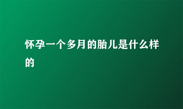 怀孕一个多月的胎儿是什么样的