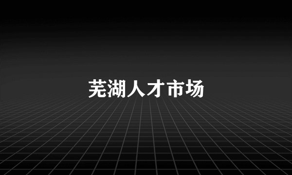芜湖人才市场